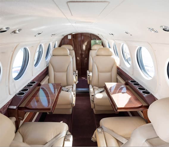Luxury private jet interior